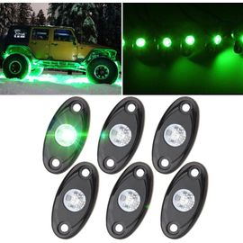 Lot De 6 Kits De Feux De Route À Led Vertes Avec 6 Modules Pour Camion, Voiture, Vtt, Suv, Moto, Éclairage Sous Carrosserie, Éclairage De Garde-Boue (Vert)