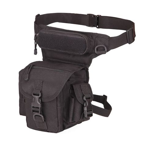 Sac De Jambe Tactique Multifonctionnel, Outil De Ceinture, Pochette De Cuisse, Clé De Jambe, Sac De Courses Pour Appareil Photo, Moto Militaire (Noir)