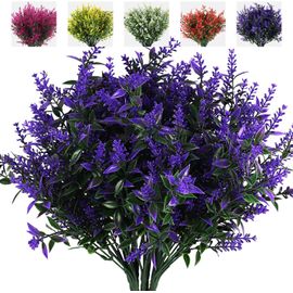 bouquets de fausses fleurs d'arbustes artificiels de lavande verte