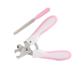 Coupe-Ongles Pour Chien Avec Lime À Ongles (Rose 13 Cm), Coupe-Ongles Professionnel Pour Chaton Avec Verrouillage De Sécurité Et Protections Pour Éviter Les Surcoupes