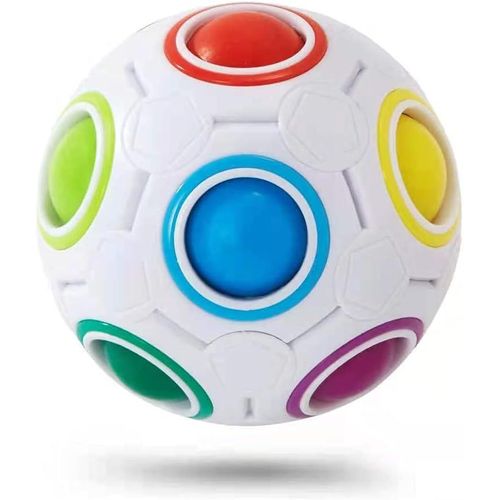 Blanc Rainbow Magic Ball, Jeu De Correspondance Des Couleurs, Fidget Jouet De Puzzle Amusant