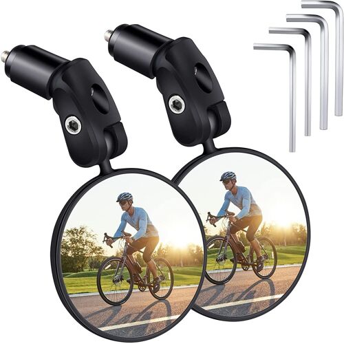 Jeu De 2 Miroirs De Vélo Miroirs De Guidon 360° Réglables Miroirs Hd Pour Route Vtt Vélos