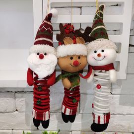 Lot de 3 pendentifs pour enfants, Père Noël, bonhomme de neige, élan, balançoire à ressort