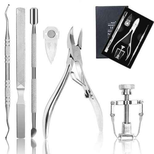 Ongles Incarnés Coupe-Ongles Kit De 6pcs Manucure Pédicure Professionnel En Inox, Pince Lime Excavateur À Ongles Pousse-Cuticules Et Correcteurs D'ongles Incarnés Avec Boîte 
