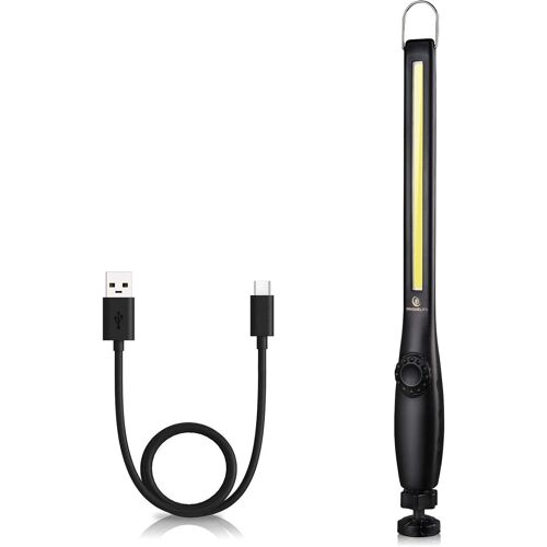 Lampe De Travail Led ? Lampe De Travail Cob Rechargeable 750 Lumens, Avec Indicateur De Capacité De Puissance, Base Magnétique, Rotation À 360°, Câble Usb, Utilisée Pour L'entretien De La Voiture, La