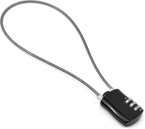 Câble Antivol Rétractable, Combinaison Numérique Avec Câble De 41 Cm Pour Moto, Vélo, Snowboard, Skis, Bagages, Noir