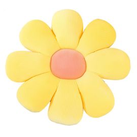 Coussin De Sol, 40 X 40 Cm, Peluche Jaune Et Rose, Tatami En Forme De Fleur, Coussin D'assise Confortable, Pour Chambre D'enfant, Décoration De Maison Et De Canapé