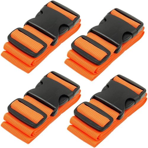 Sangle de valise orange 4 pièces Sangle de valise Sangle de bagage pour valise