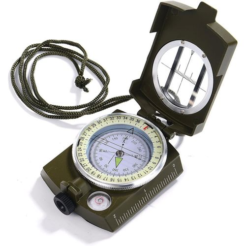 Boussole D'orientation Militaire Multifonctionnelle, Professionnelle Et Portable, En Métal, Pour Randonnée, Camping, Voyage, Exploration - Vert Armée