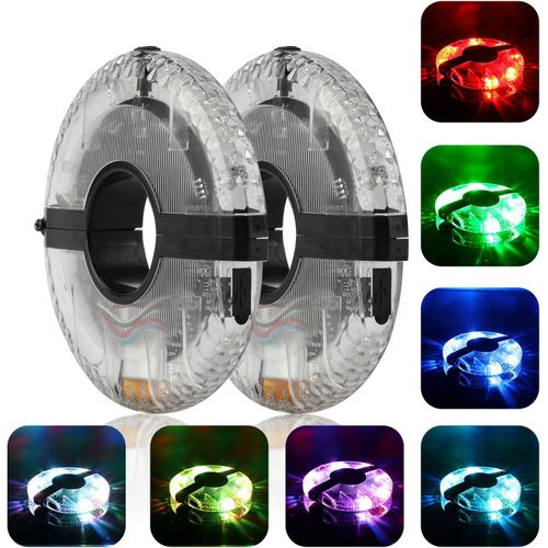 Éclairage De Roue De Vélo À 7 Led, 9 Couleurs, 18 Images, Rechargeable Par Usb, Étanche, Accessoire D'éclairage