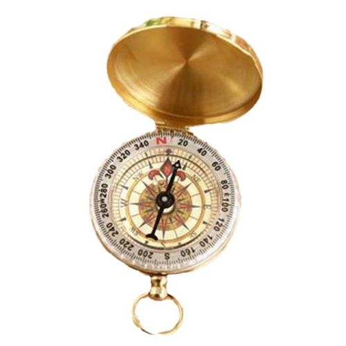 1 Boussole De Poche En Laiton Style Montre Militaire, Outil De Camping Et De Randonnée En Plein Air