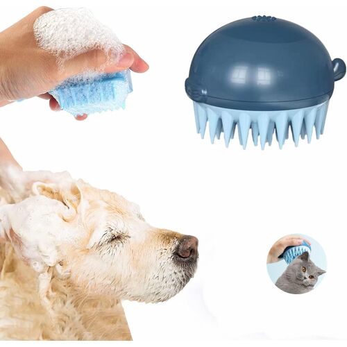 Brosse De Bain 2 En 1 Pour Animaux De Compagnie, Distributeur De Shampoing Et De Toilettage, Poils En Silicone Souple, Idéale Pour Le Lavage Et L'élimination Des Poils Morts.