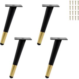 Set Of 4 Furniture Legs 20cm Black Metal Furniture Legs For Table Cabinet Low Cabinet Dining Table Black Gold