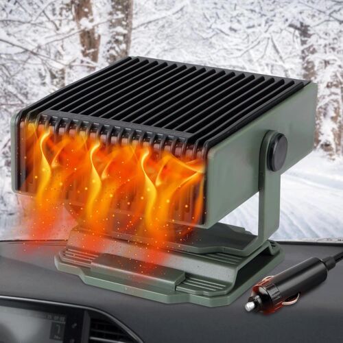 Chauffage De Voiture Portable, 12 V 150 W, Avec Support Rotatif À 360 Degrés, Dégivreur 2 En 1 Pour Chauffage/Refroidissement De Voiture, Ventilateur Pour Toutes Les Voitures