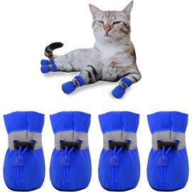 Chaussures Anti-Dérapantes Pour Petits Chiens, Bottes Courtes Pour Animaux De Compagnie, Protection Des Pattes En Hiver Et Été, Sangle Ajustable Et Tissu Doux, Taille 2-6 (1.8-10.4 Kg)