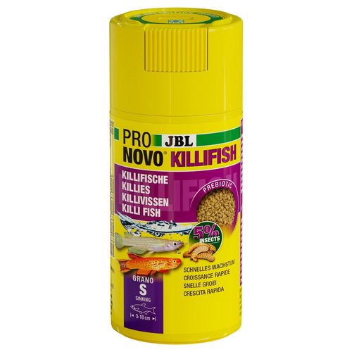 Jbl Pronovo Killifish Grano Aliment De Base Pour Poissons Killies De 3-10 Cm Granulés Pour Poissons Doseur Clic Taille S 100 Ml
