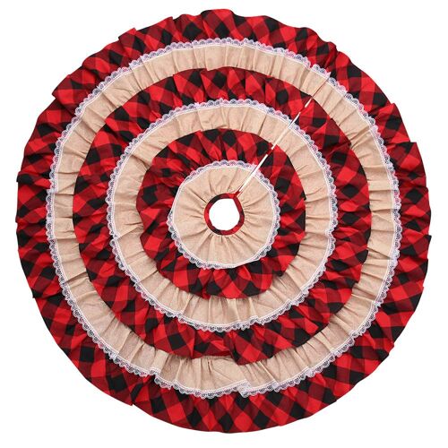 Jupe d'arbre, de l'Arbre, 116 cm/46 Po Jupe d'Arbre de Noël Arbre de Tapis avec 6 Couches de Volants pour la Décoration de Noël
