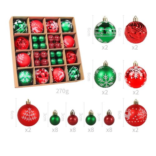 Boules de noël, 44 Pc Incassable Arbre de Noël Boules de Décorations, Noël Décoratif Suspendu Babioles pour Partie à Domicile de Mariage de Vacances Décorations d'Arbre de Noël, Cadeaux de 3cm de 6c