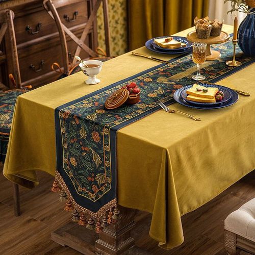 Table Américaine Style Peinture À L'huile 30x100cm Lit Drapeau Drapeau Européen Luminaire De Luxe Vintage Meuble Tv Table À Manger Buffet Meuble À Chaussures Long Tissu Décoratif