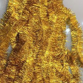 Guirlande de guirlandes torsadées dorées (rouleau de 8 m), décoration en feuille métallique brillante pour Halloween, les défilés, le réveillon de Noël et le réveillon du Nouvel An (rouleau de 7 cm