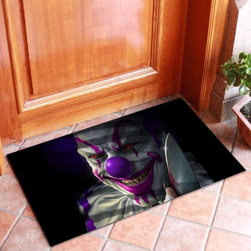 Paillasson D'halloween Antidérapant 40 X 60 Cm Avec Vision Stéréoscopique 3d De Clown