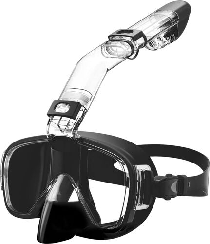 Kit De Plongée Avec Tuba Sec, Lunettes De Natation Et De Plongée En Verre Trempé, Lunettes Antibuée À 180°, Lunettes De Respiration Libre