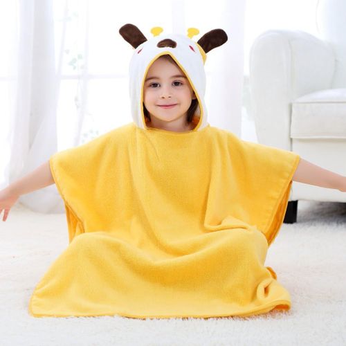 Poncho À Capuche Pour Bébé, Serviette De Bain 100 % Coton, Doux Et Absorbant, Motif Animal, Serviette De Plage Pour Bébé, Garçon Et Fille De 0 À 6 Ans, 70 X 70 Cm, Motif Girafe