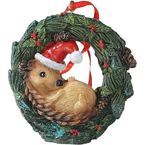 Petit animal décoratif à suspendre pour sapin de Noël, maison, bureau, chambre avec ficelle (nouveau, hérisson)