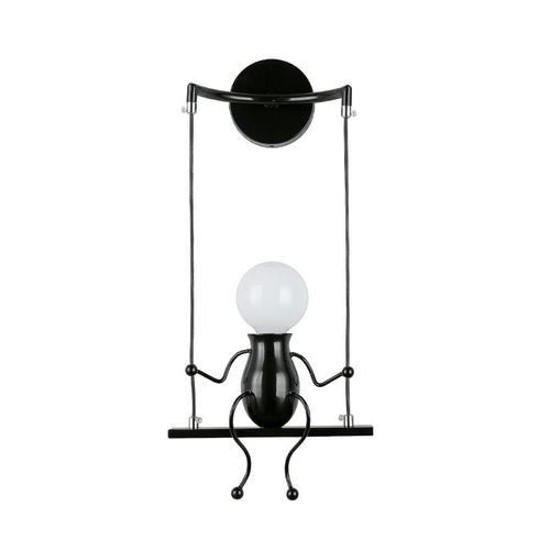 Applique Murale Moderne Au Design Simple Et Créatif, Petite Taille, Culot E27, Luminaire Décoratif Noir Pour Chambre D'enfant, Couloir, Cuisine, Loft, Bar (Blanc)