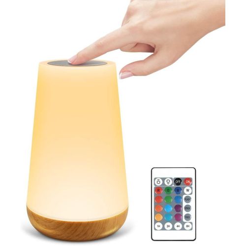 Veilleuse Led, Lampe De Chevet Colorée, Lampe De Table Avec Télécommande Et Rechargeable Par Usb Et 13 Couleurs Rvb Changeantes, Lampe De Nuit Rechargeable Pour Chambre À Coucher, Chambre D'enfant