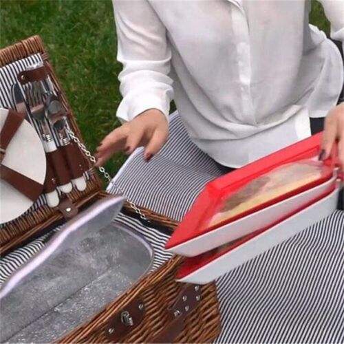Boite A Lunch Boite A Lunch Box Fresh & Clik I Lot De 1 Plateaux De Conservation Alternative À Film Plastique Alimentaire I Film Alimentaire Reutilisable