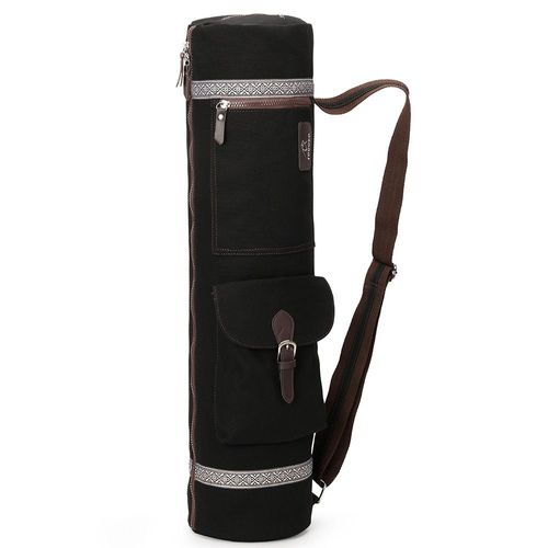 Sac De Transport Pour Tapis De Yoga, Sac De Transport Robuste Avec Bandoulière Réglable, Noir