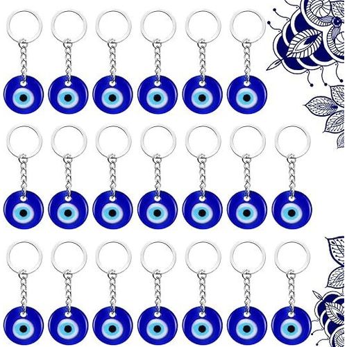 Lot De 20 Pendentifs Turcs Bleus Contre Le Mauvais ?il, Porte-Clés En Verre Faits À La Main, Ornements Suspendus, Accessoires De Bijoux, Amulette Porte-Bonheur-Générique