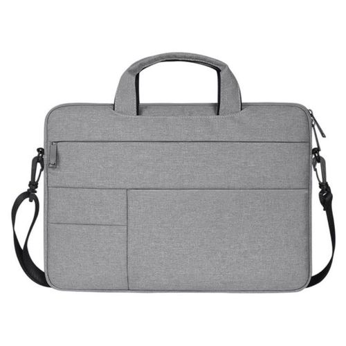 Sac à bandoulière pour ordinateur portable 15,6 pouces, sacoche portable, sacoche étanche, sac messager léger pour l'école et le travail, pour hommes et femmes, gris clair