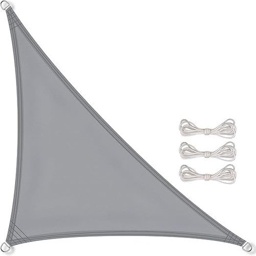 Voile D'ombrage 3x3x3 Mètres Gris Clair Triangulaire Dans Pes Auvent Pour G