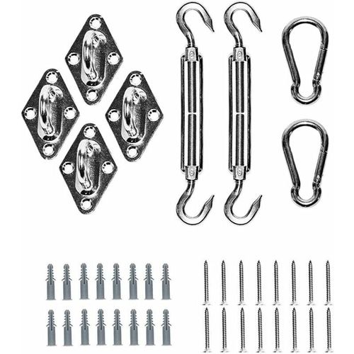 Voile D'ombrage Kit De Fixation - Acier Inoxydable 304 De Voile D'ombre De Fixation Kit D'accessoires, Triangle De Toile D'ombrage