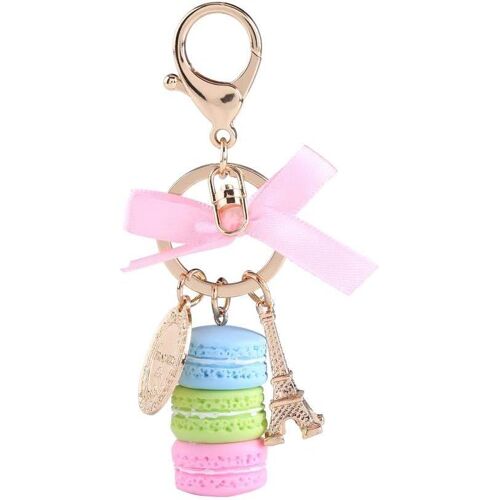 KAL-Porte Clé Macaron, Porte Clef Tour Eiffel, Porte-Clés En Metal Sac Pendentif Voiture Charme Décoration