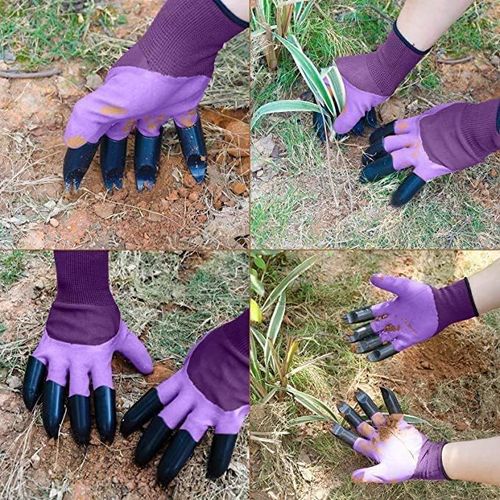 2 paires de gants de jardinage imperméables avec griffes ¿ pour creuser et planter, pour hommes et femmes