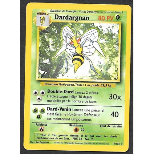 Carte Pokémon Dardargnan 17/102 - Set De Base Wizards (Fr)
