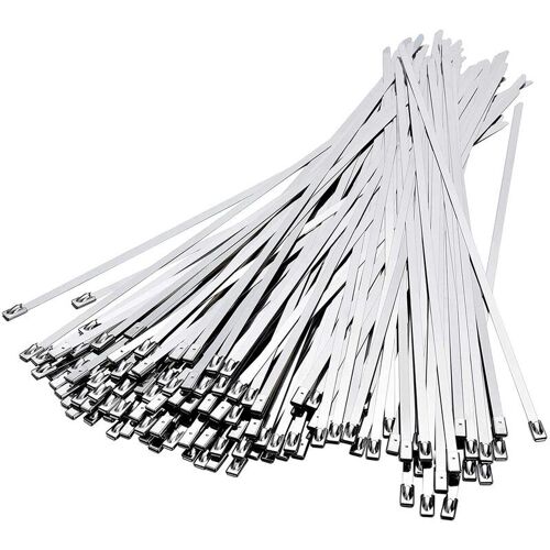 100pcs 300mm × 4,6 Mm En Acier Inoxydable Attaches De Câble, Acier Inoxydable Attaches De Câble Pour Tuyau D'échappement D'emballage, Câbles Regroupés, De Clôtures Et De L'auvent De L'entretien