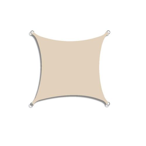 Voile D'ombrage De 3 X 4 M, Protection Contre Le Soleil Tissu, Respirant, Perméable À L'eau, Pour Terrasse, Jardin, Balcon, Camping, Rectangulaire, Concave, Beige