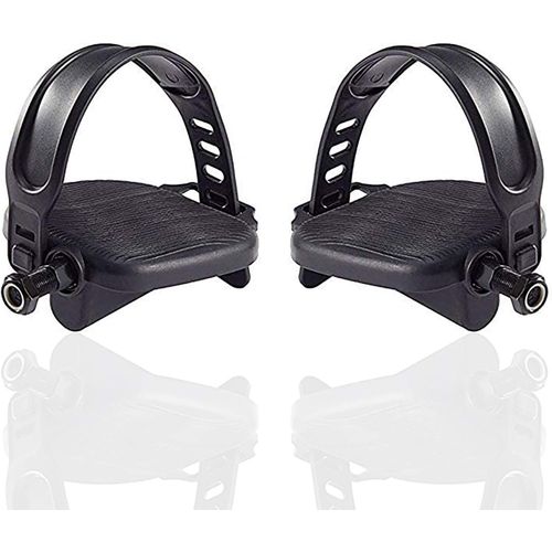 1 Paire De Pédales De Vélo D'appartement Avec Sangles Pour Vélo Stationnaire Antidérapantes