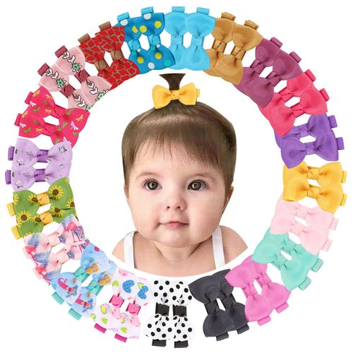 20 Paires De Pinces À Cheveux En Forme De N?ud Papillon, En Ruban Grainé 5,1 Cm Pour Bébé Fille 