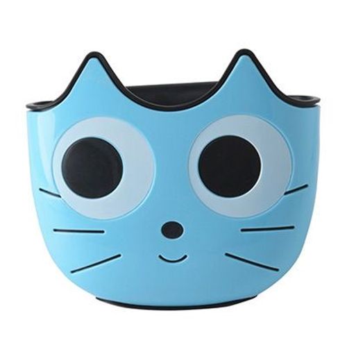 Éponge Titulaire(Bleu), en s'Accrochant Évier Panier, Paniers Suspendus Draineur Pendaison de Crémaillère Panier Organisateur d'Évier en Plastique de Chat de dessin animé de Modèle pour la Cuisine, la salle de Bains