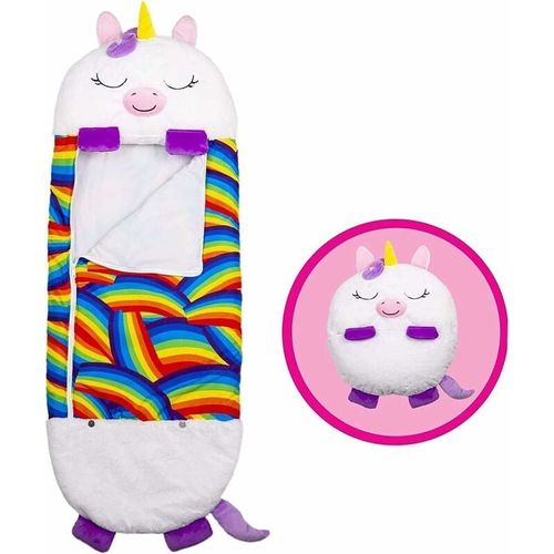 Sac De Couchage Pliable 2 En 1, Sac De Couchage Anti-Coups De Pied Pour Enfant, Style Licorne Blanche