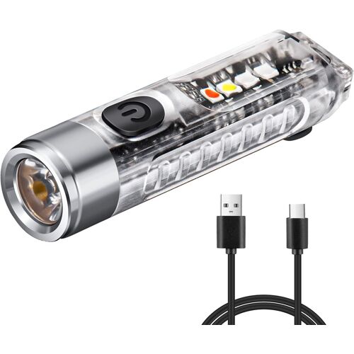 Mini lampe de poche LED portable ? Rechargeable par USB avec alerte lumineuse ? Lampe de poche polyvalente pour la marche, la recherche et la randonnée