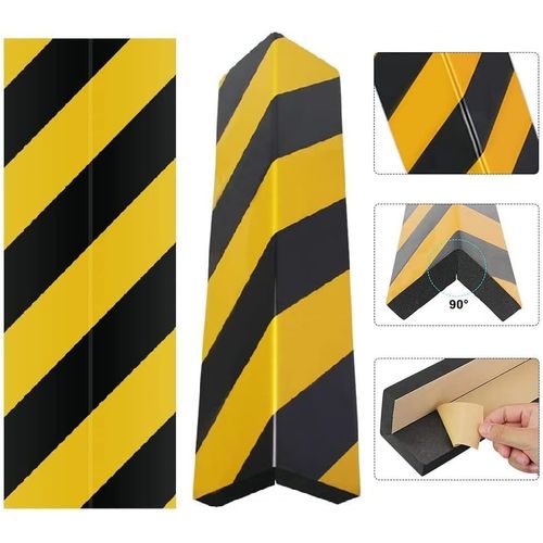 2 Pièces Protection D'angle Mousse Adhésives,40x15 Cm Protecteurs De Porte De Voiture, Pare-Chocs De Garage Mousse Auto-Adhésive Pour Colonnes,Parc,Porte De Garage,Coin,Mur(Jaune Noir)