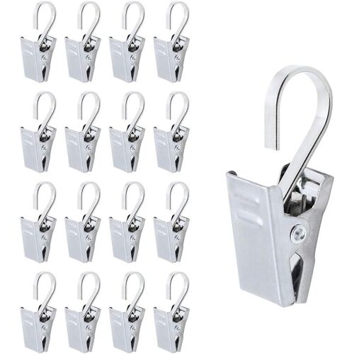 (304) 100 PCS Crochet Tringle à Rideau Pince Anneau Clip En Acier Inoxydable avec Crochet Rideau Clip Anneau de Rideau Multifonctionnel Rideau Suspendu Rideau de Douche Clip