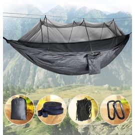 Hamac Avec Moustiquaire Double Hamac De Camping Moustiquaire Imperméable Portable Léger Adapté À La Randonnée En Plein Air (Gris)