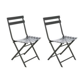 Lot De 2 Chaises De Jardin Métal Pliante Greensboro Graphite - Hesperide